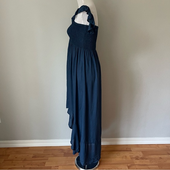 Boho Me Collection Babydoll Midnight Blue High Low Midi Dress Size M - Picture 3 of 5